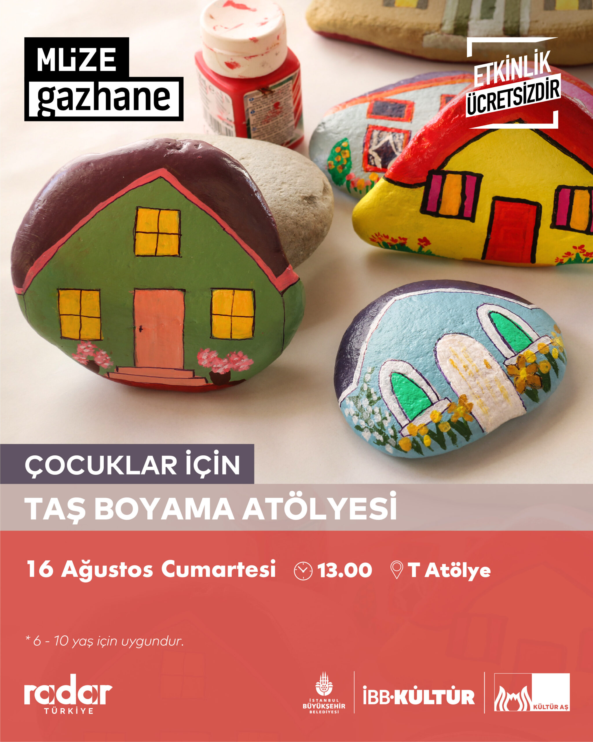 Çocuklar için Taş Boyama Atölyesi