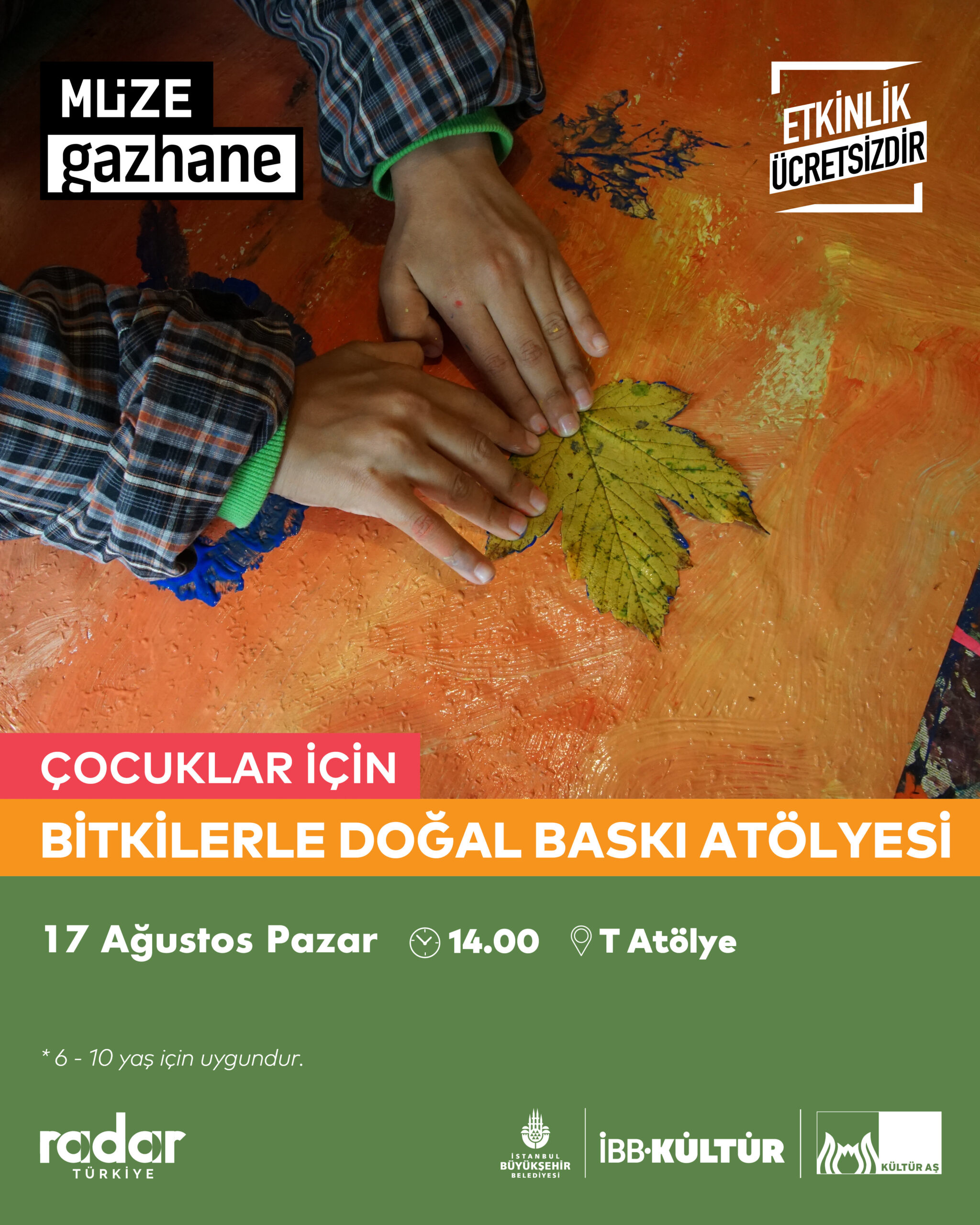 Çocuklar için Bitkilerle Doğal Baskı Atölyesi