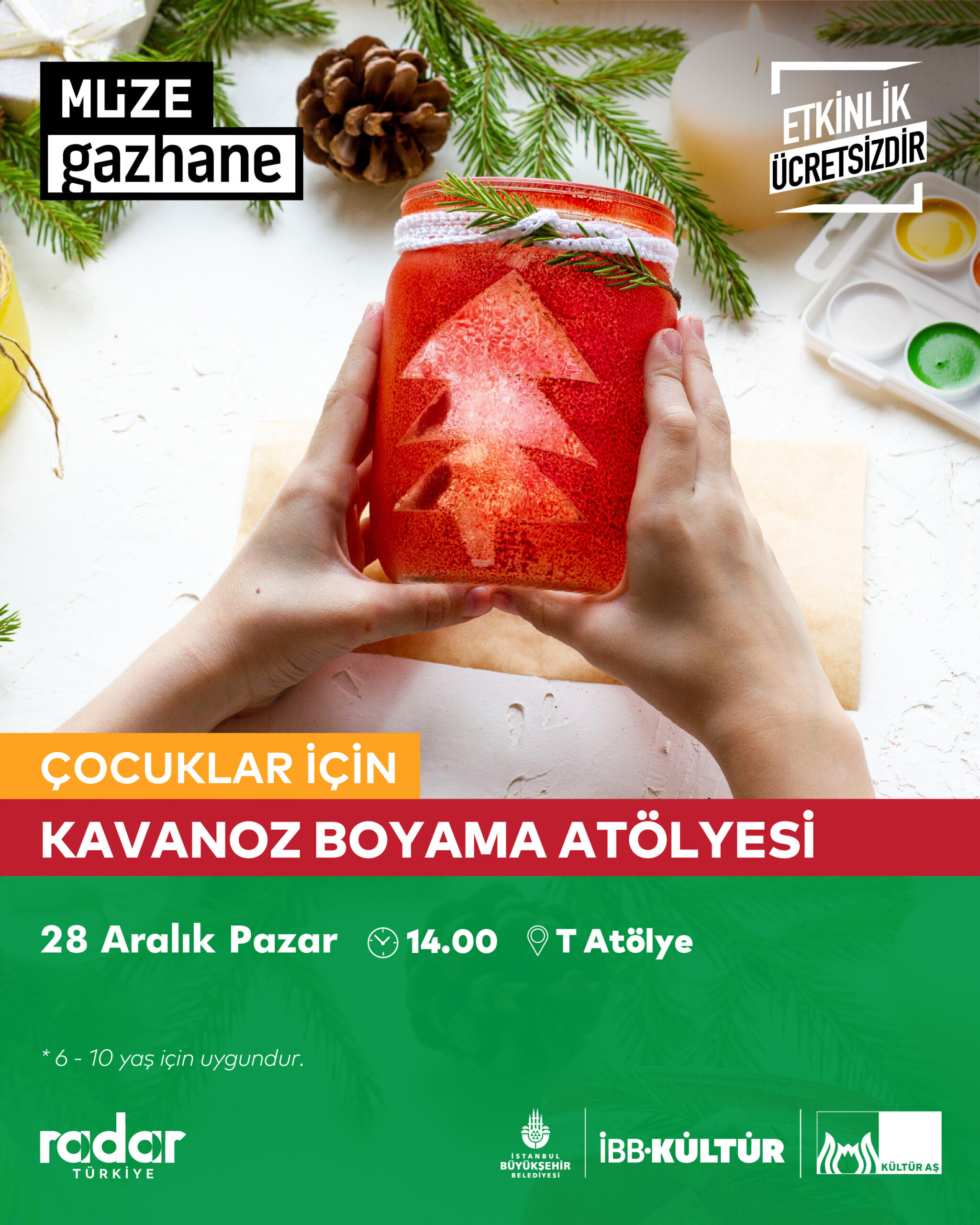 Çocuklar için Kavanoz Boyama Atölyesi